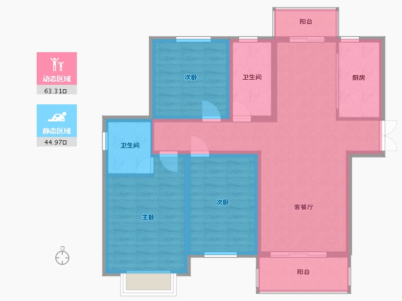 安徽省-蚌埠市-通成紫都顺苑-97.10-户型库-动静分区