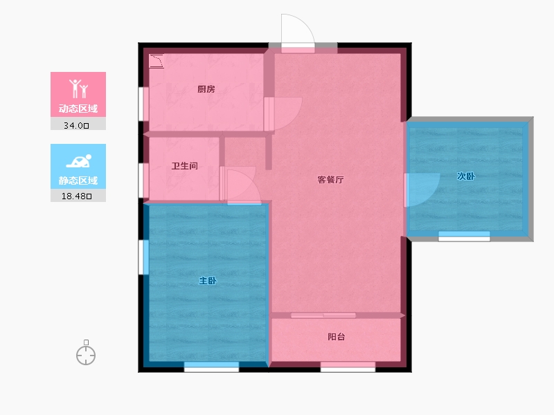 湖南省-长沙市-启迪协信中心公寓-46.91-户型库-动静分区