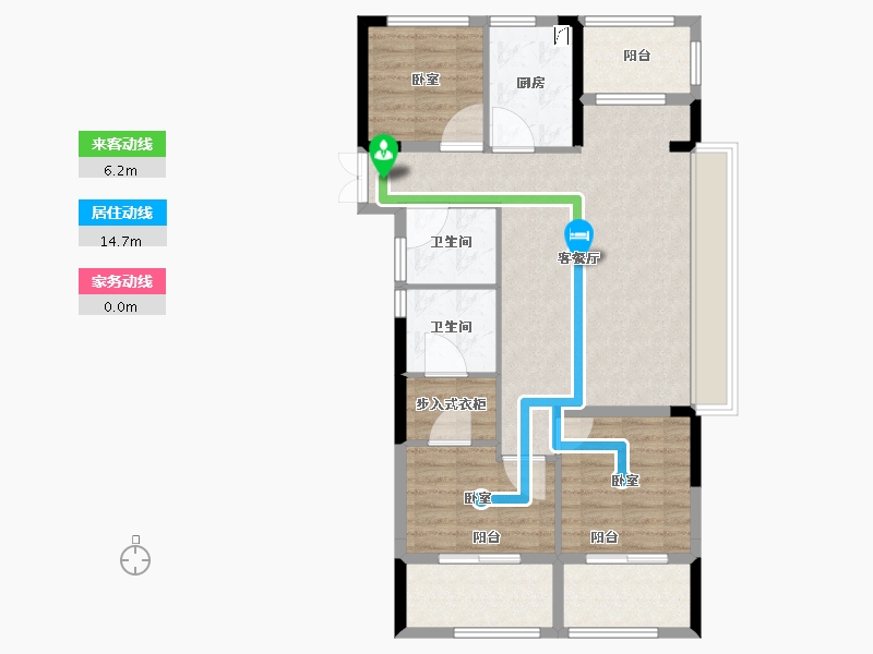 浙江省-宁波市-金色尚府-90.01-户型库-动静线