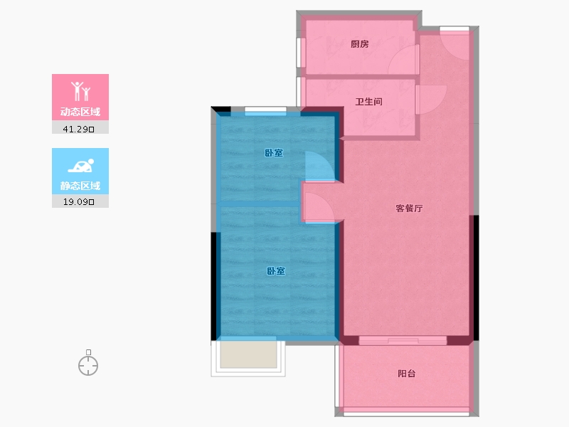 湖北省-武汉市-开来·都市丰景-53.65-户型库-动静分区