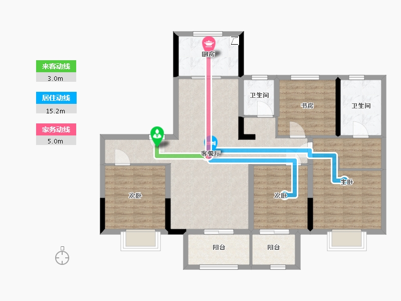 江苏省-扬州市-宝应吾悦广场-103.83-户型库-动静线