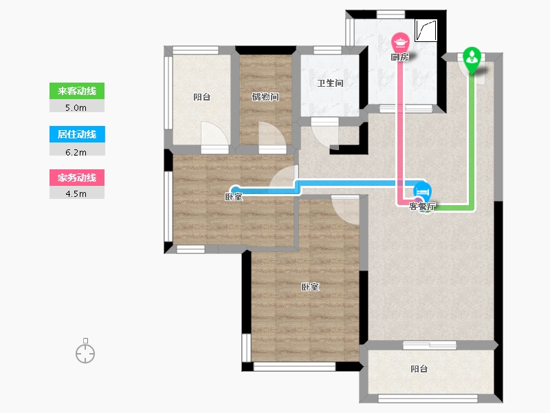 湖南省-株洲市-金轮津桥华府-70.76-户型库-动静线