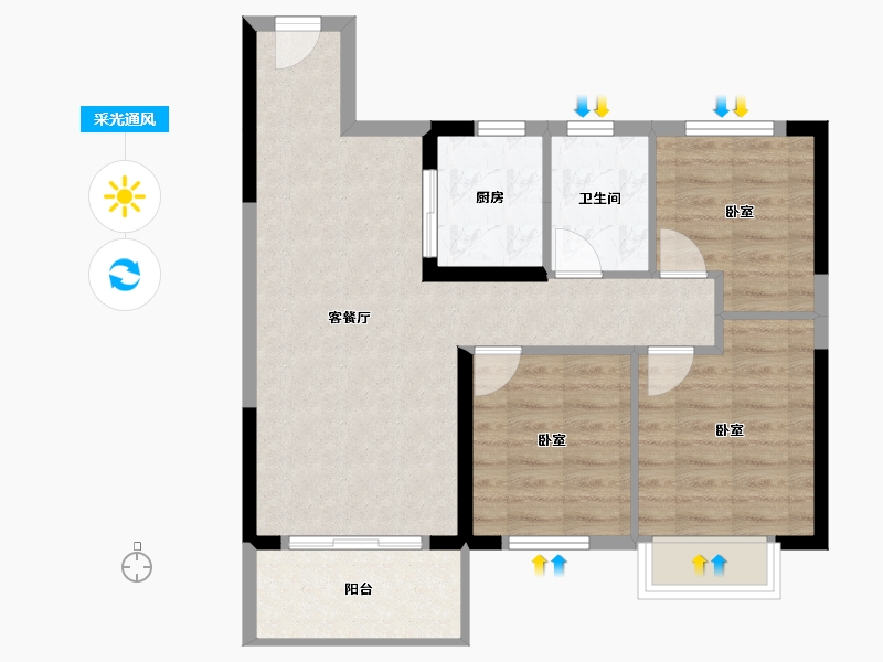 湖北省-武汉市-车都春台里-71.08-户型库-采光通风