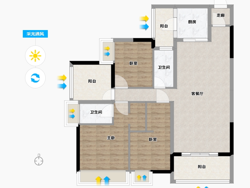 广东省-广州市-公园里春晓花园-101.10-户型库-采光通风