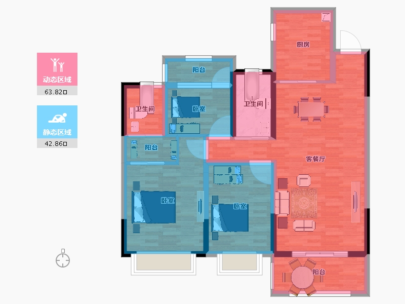 安徽省-安庆市-中梁滨江壹号-95.00-户型库-动静分区