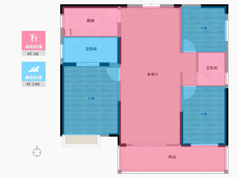 湖南省-长沙市-大汉月亮河畔-100.14-户型库-动静分区