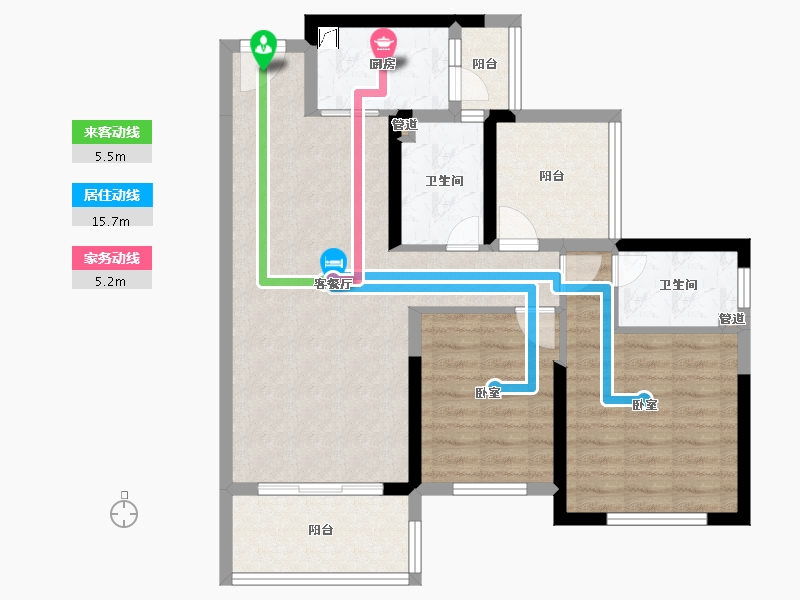 广东省-惠州市-方直彩虹里-79.71-户型库-动静线