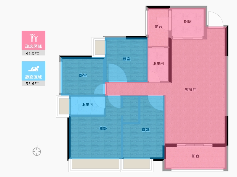 广东省-广州市-公园里春晓花园-108.00-户型库-动静分区