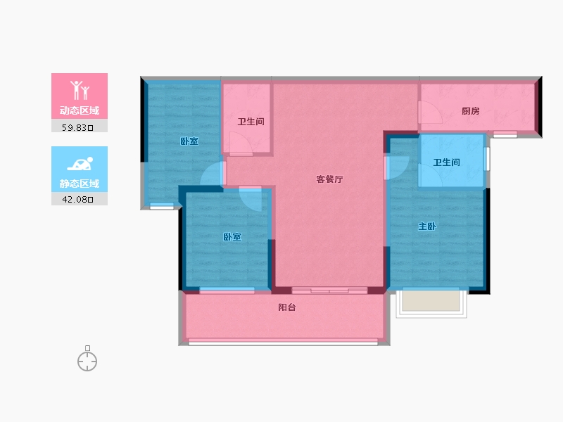 广东省-惠州市-碧桂园江悦湾-91.00-户型库-动静分区