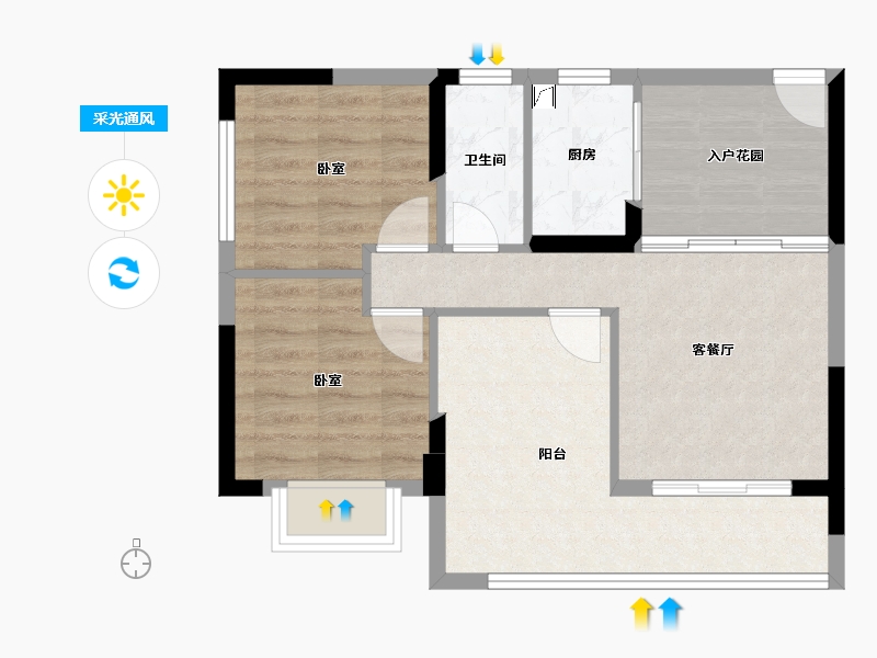 广东省-惠州市-天润嘉园-59.73-户型库-采光通风