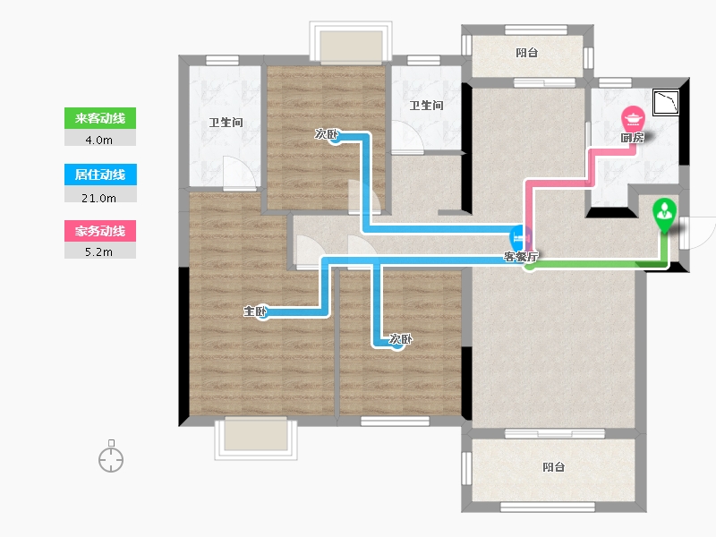 湖南省-长沙市-龙湖·春江悦茗-100.00-户型库-动静线