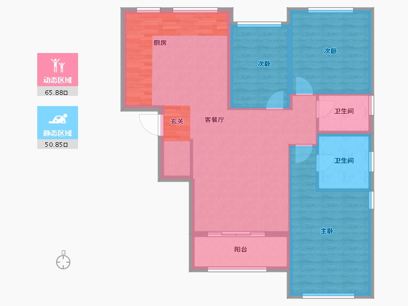 山东省-淄博市-茂业华府-106.14-户型库-动静分区