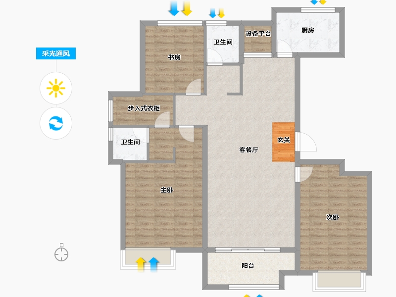 山东省-枣庄市-北大洋楼公馆-118.00-户型库-采光通风