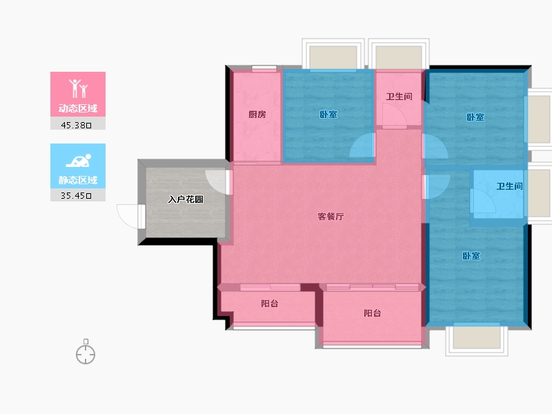 广东省-惠州市-好益康龙林上观-78.72-户型库-动静分区