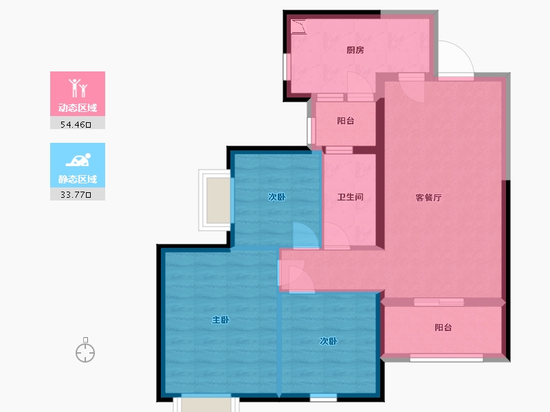 湖南省-长沙市-长沙恒大清澜苑-78.55-户型库-动静分区