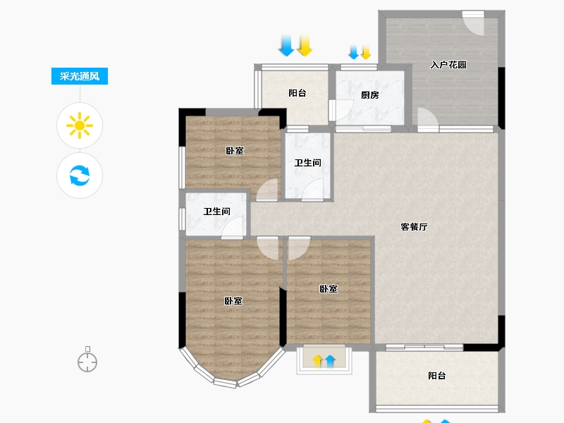 广东省-惠州市-好益康龙林上观-119.30-户型库-采光通风