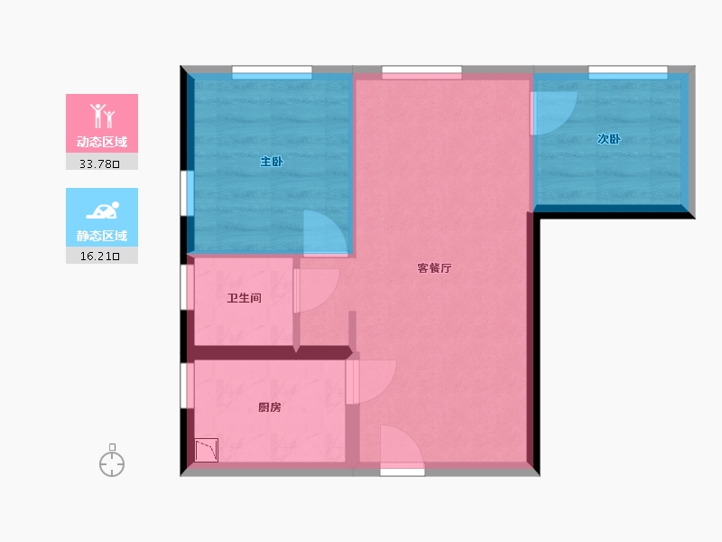 湖南省-长沙市-启迪协信中心公寓-44.36-户型库-动静分区