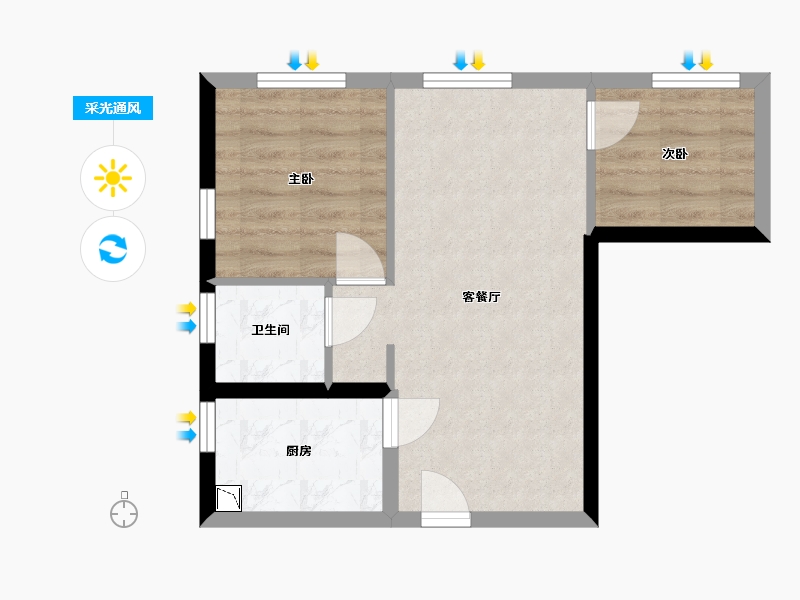 湖南省-长沙市-启迪协信中心公寓-44.36-户型库-采光通风