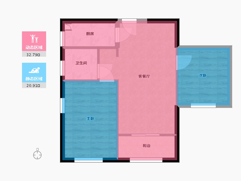 湖南省-长沙市-启迪协信中心公寓-48.17-户型库-动静分区