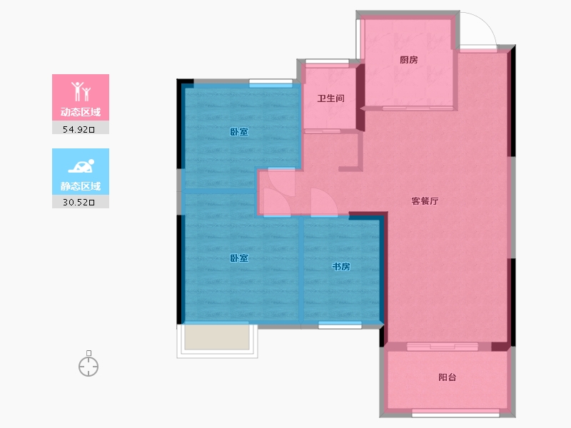 湖北省-武汉市-维纳春天-77.16-户型库-动静分区