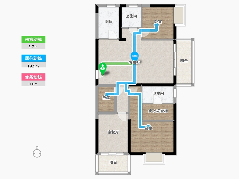 湖北省-武汉市-开来·都市丰景-94.66-户型库-动静线