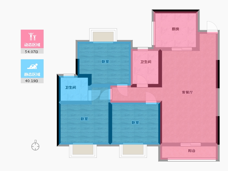 湖南省-株洲市-金轮津桥华府-82.72-户型库-动静分区