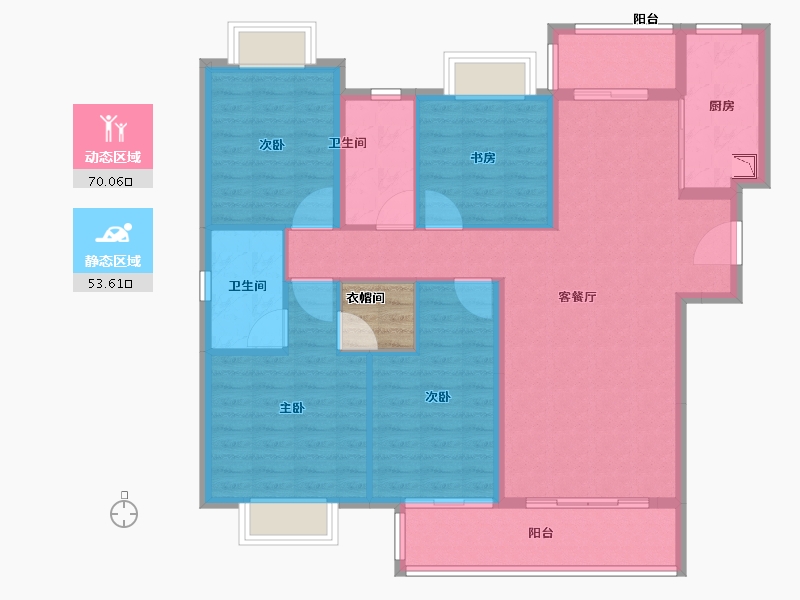 湖南省-长沙市-映客龙湖·璟翠中心-114.00-户型库-动静分区