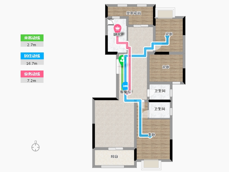 湖南省-长沙市-兴汝金城-99.98-户型库-动静线