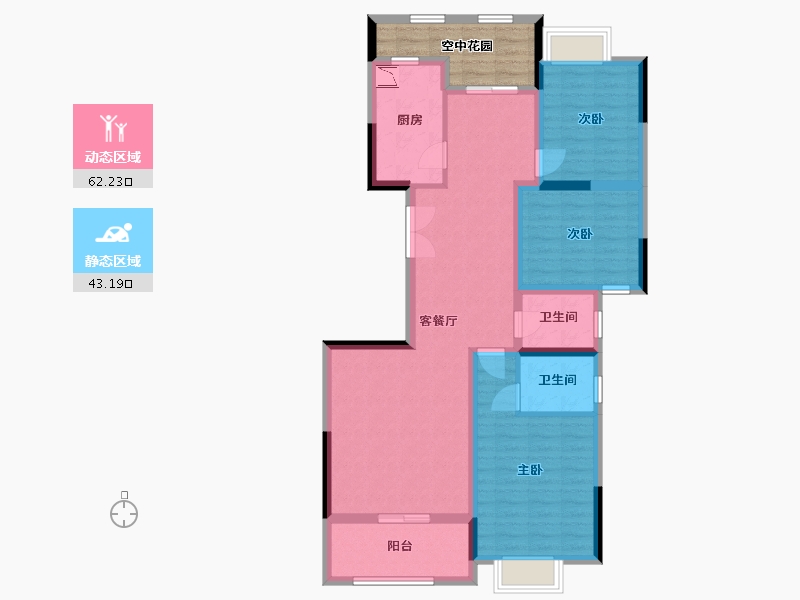 湖南省-长沙市-兴汝金城-99.98-户型库-动静分区