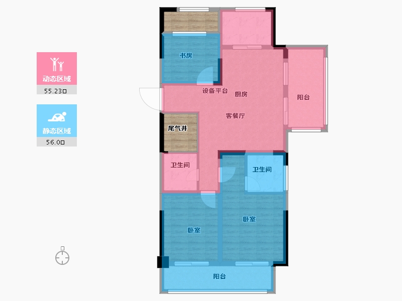 浙江省-绍兴市-海波名苑-104.00-户型库-动静分区