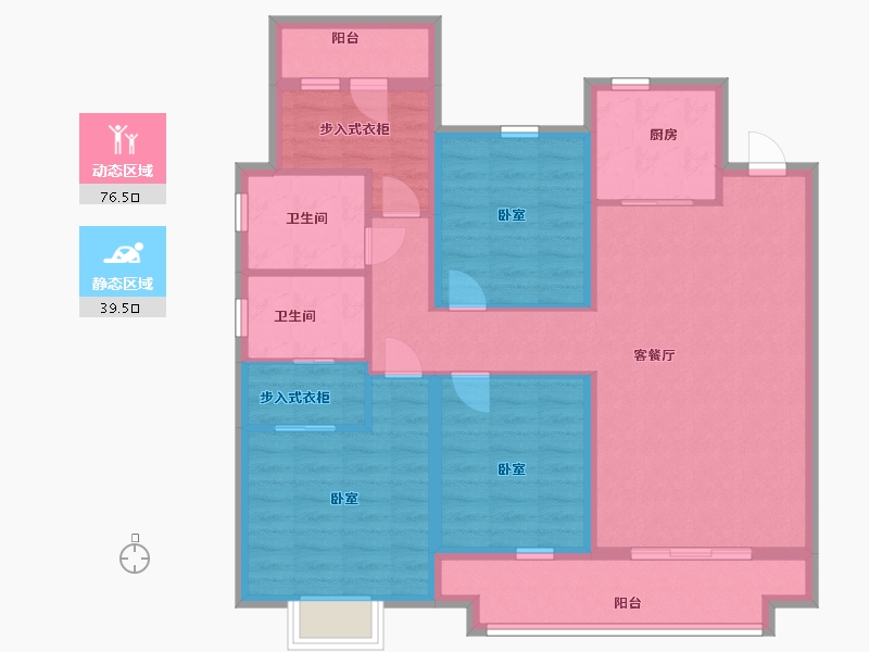 湖南省-邵阳市-邵阳中梁北城首府-103.10-户型库-动静分区