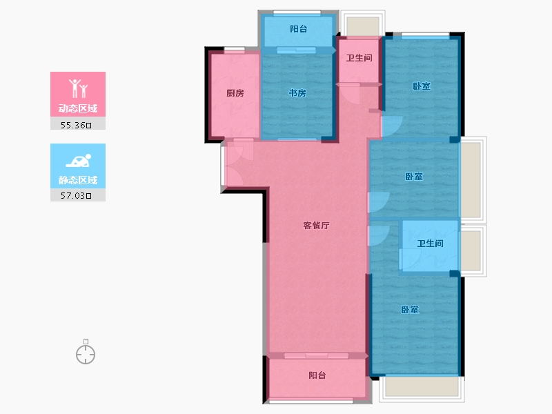 湖北省-武汉市-兴华尚都国际二期-101.40-户型库-动静分区