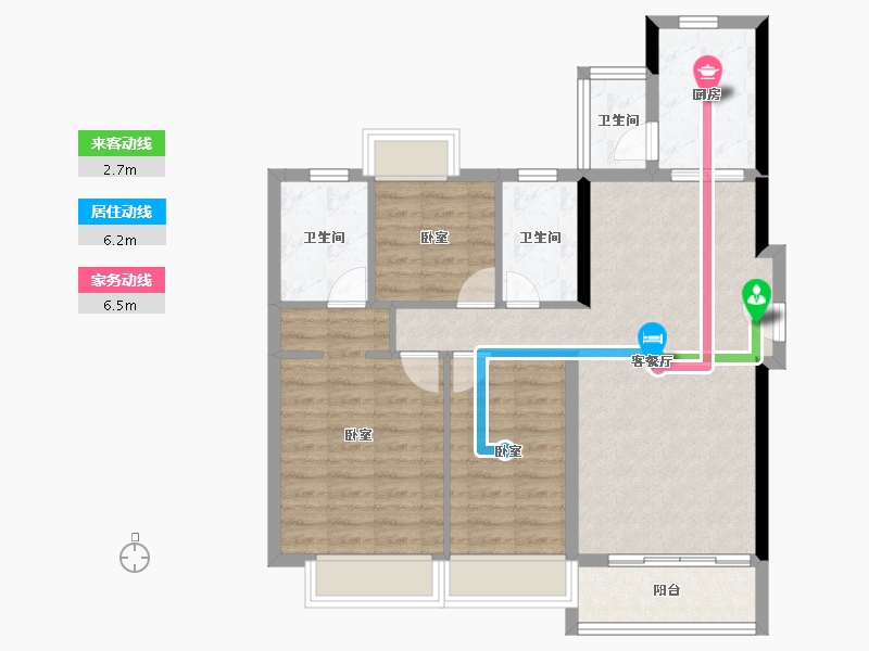 广东省-珠海市-中海·左岸岚庭-85.54-户型库-动静线