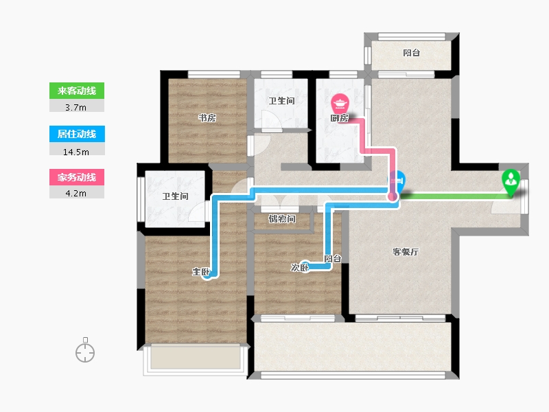 安徽省-蚌埠市-名邦学府-93.86-户型库-动静线