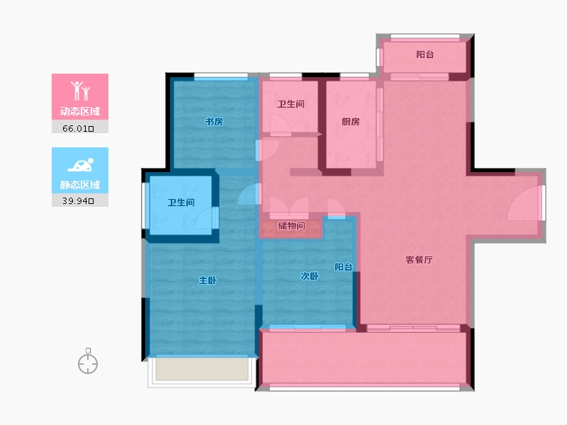 安徽省-蚌埠市-名邦学府-93.86-户型库-动静分区