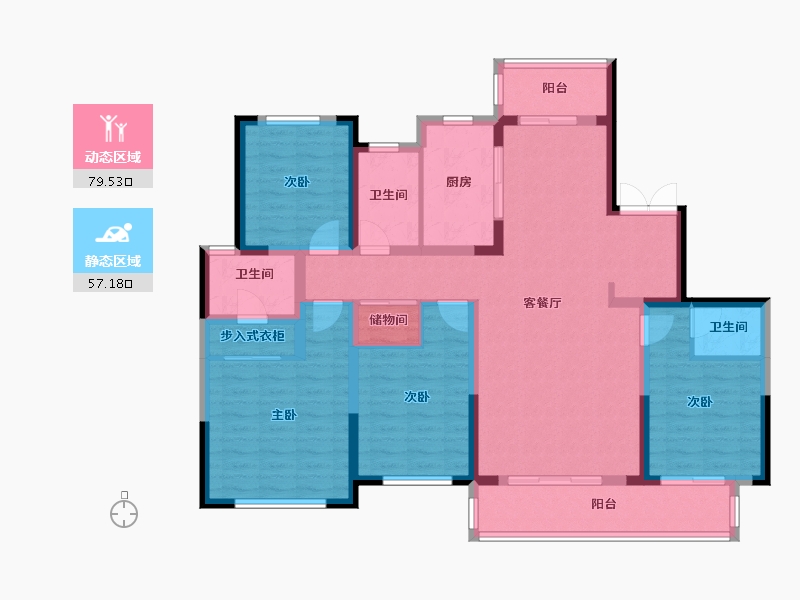 湖南省-湘潭市-克拉小镇-121.59-户型库-动静分区