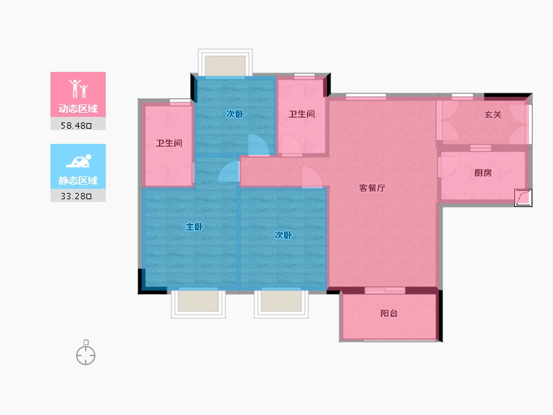 广东省-惠州市-富力南昆山温泉养生谷-83.00-户型库-动静分区