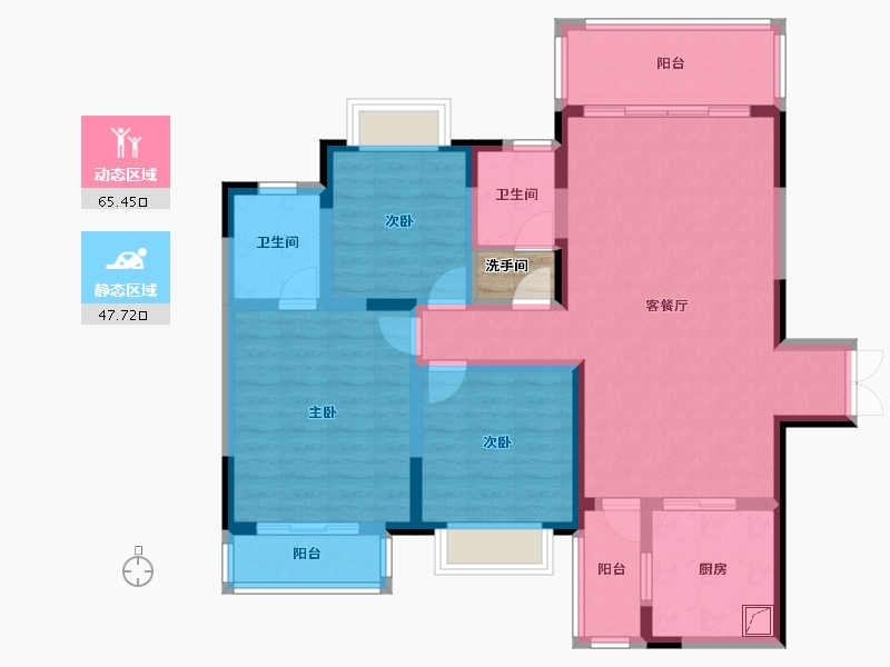 湖南省-湘潭市-克拉小镇-102.05-户型库-动静分区