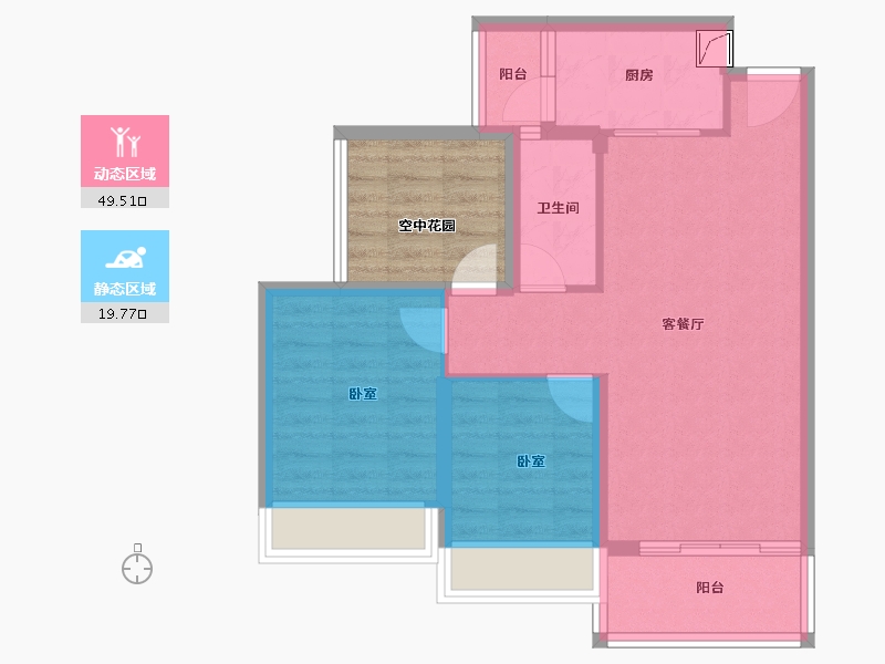 广东省-江门市-嘉华新都汇-68.54-户型库-动静分区