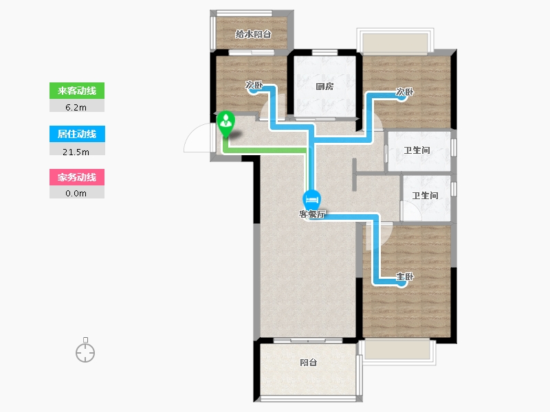 湖南省-长沙市-美的院子-96.00-户型库-动静线