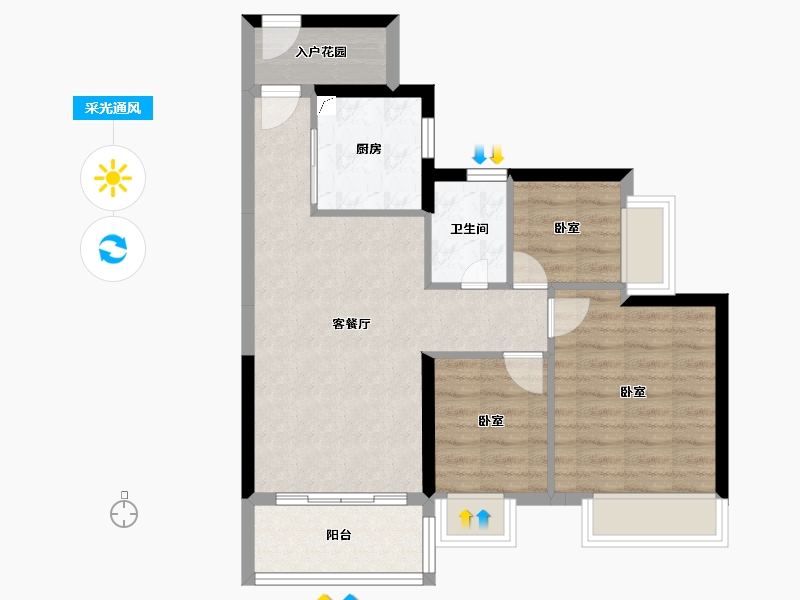 广东省-江门市-时代春树里（鹤山）2期-64.99-户型库-采光通风