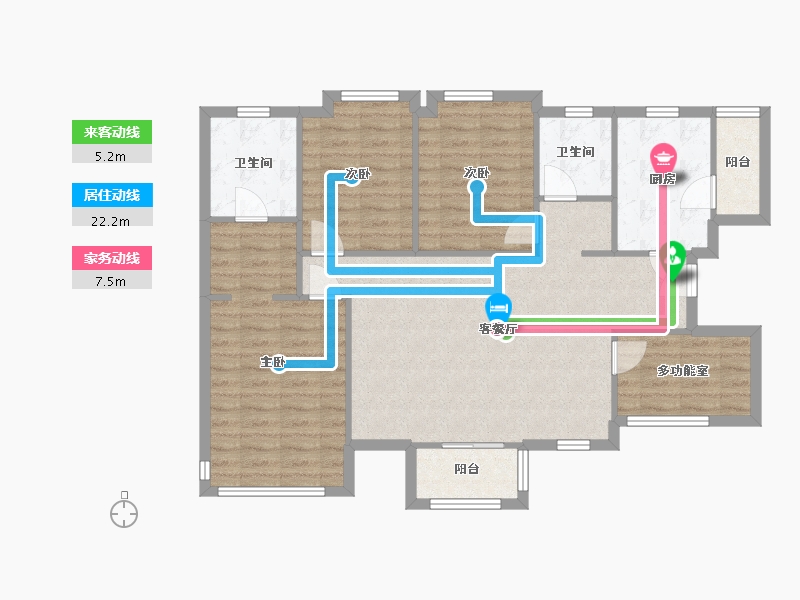 陕西省-西安市-万科城-100.49-户型库-动静线