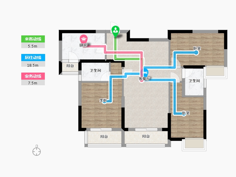 湖北省-武汉市-保利江锦-89.85-户型库-动静线