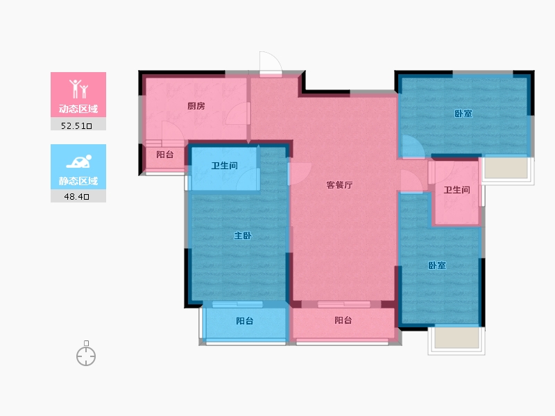 湖北省-武汉市-保利江锦-89.85-户型库-动静分区