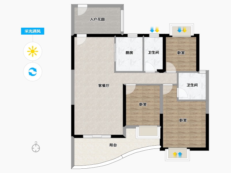 广东省-惠州市-隆生东湖9区-101.19-户型库-采光通风