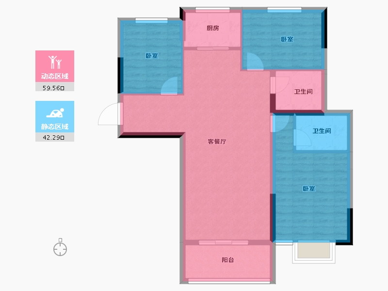 湖北省-孝感市-御颂新天地-92.18-户型库-动静分区