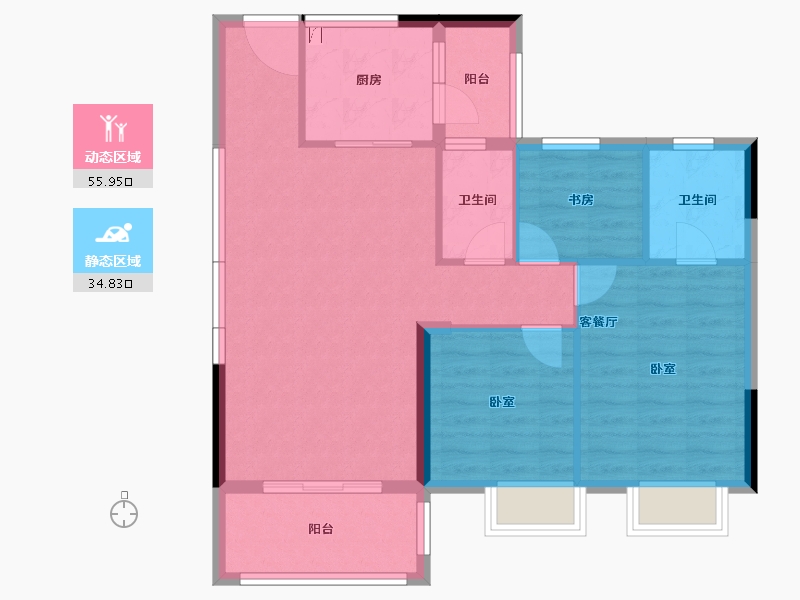 湖北省-宜昌市-东城雅郡-81.81-户型库-动静分区