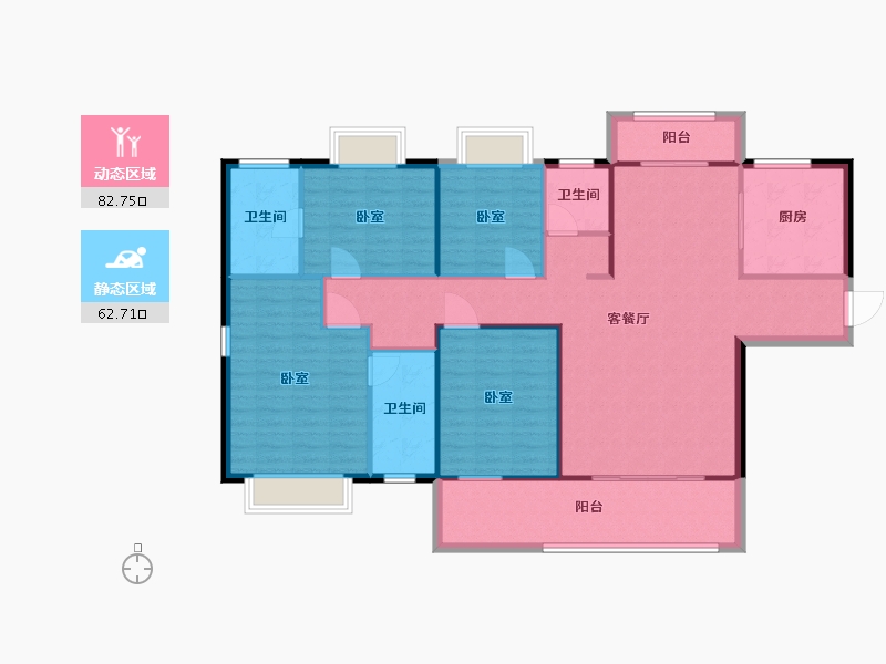 湖南省-常德市-临澧三一翡翠湾-133.60-户型库-动静分区