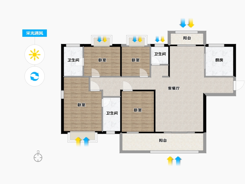 湖南省-常德市-临澧三一翡翠湾-133.60-户型库-采光通风