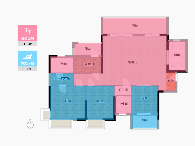 湖南省-岳阳市-汨罗大汉龙城-110.04-户型库-动静分区